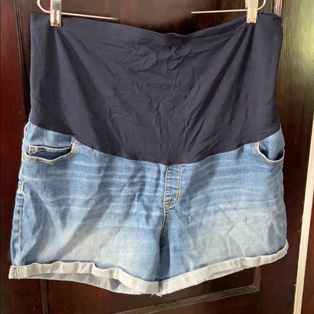 Maternity jean shorts